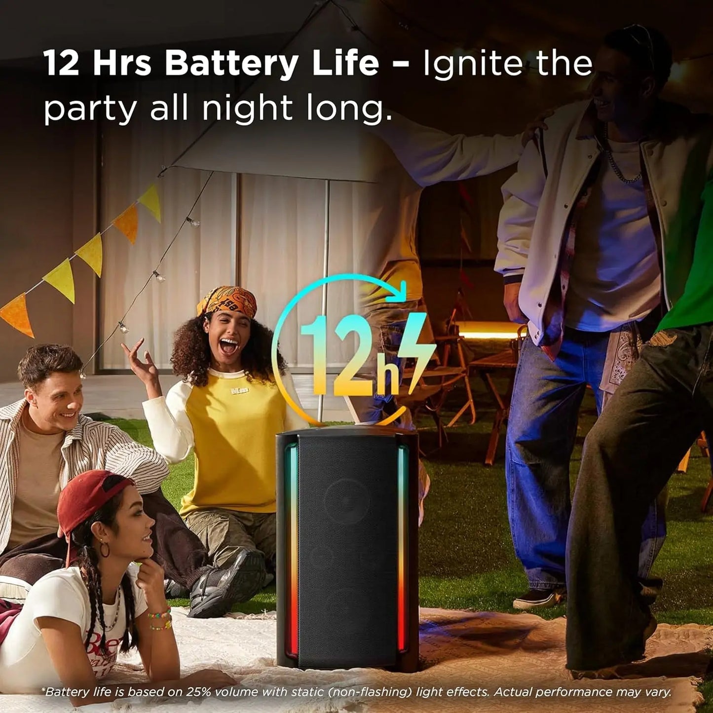 TCL TP300K & TP200K Portable Bluetooth Party Speaker with 8 RGB Dynamic Light Shows, 18 Hr Battery, and IPX4 Splash-Proof Rating