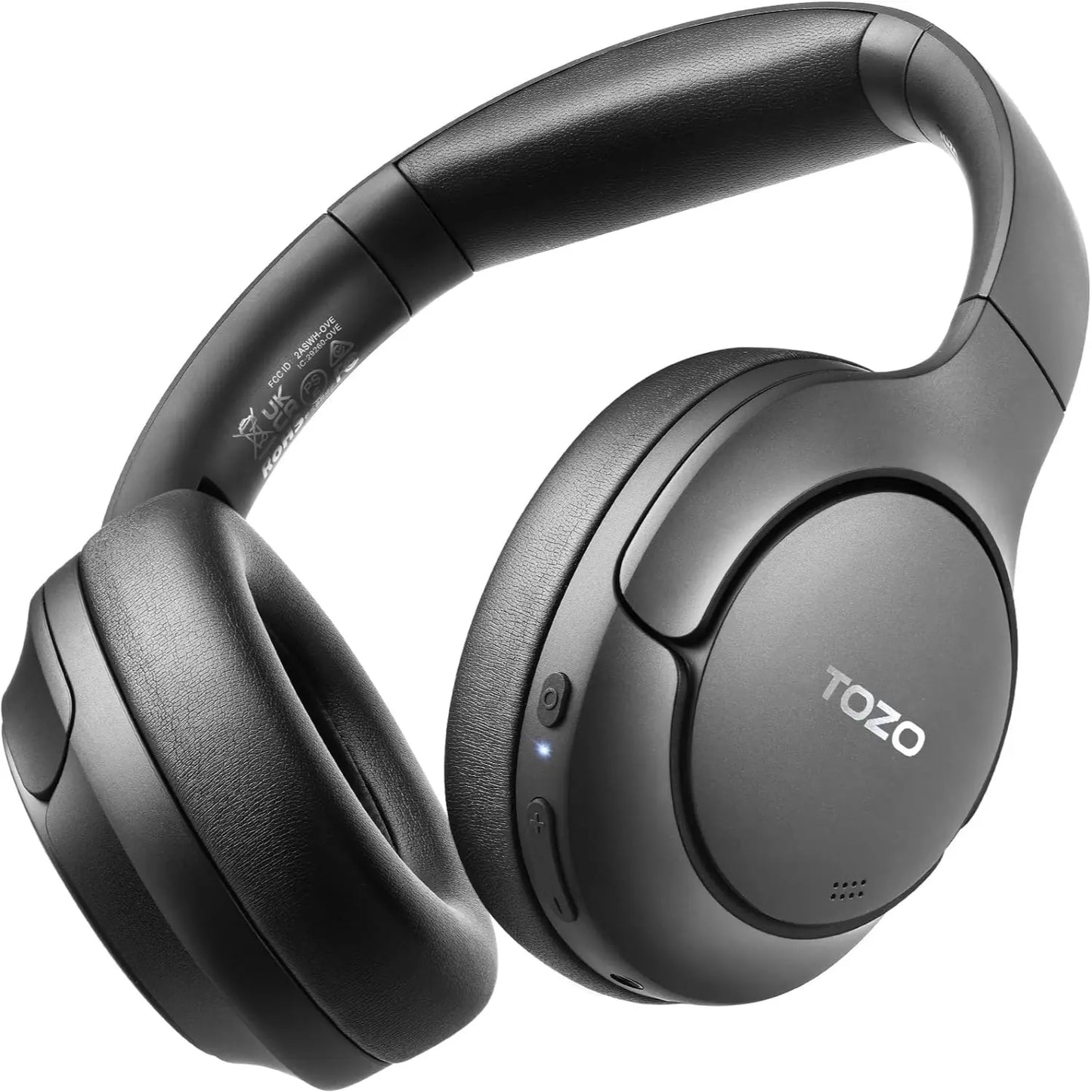 TOZO HT2 Hybrid Active Noise Cancelling Headphones, Wireless over Ear Bluetooth Headphones Electronic Audio Headset Earbud Noisecancellingheadphones Gym Traveling Mother'S Day Gift Tiktokshopcreatorpicks Black