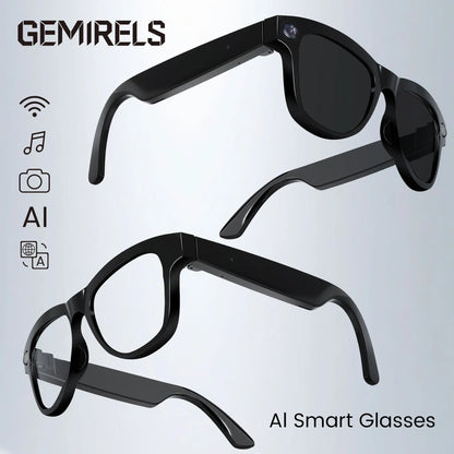 Gemirels Smart AI Glasses with 5MP HD Camera, Hands-Free POV Video & Photography, Instant 160+ Language Translation, Cycling & Outdoor Essentials, the Ultimate Tech Gift Wearable Multifunctional Outdoorfun