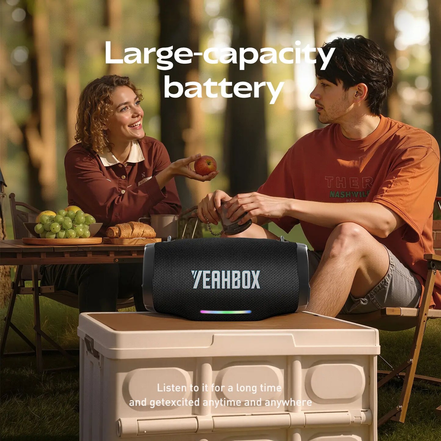 Nova Beat Bluetooth Speaker, Portable Hifi Party Speaker with Deep Bass Boost, RGB Light Show, IPX Protection, Long Playtime, TWS Stereo Pairing, for Home & Outdoor Summervibes,