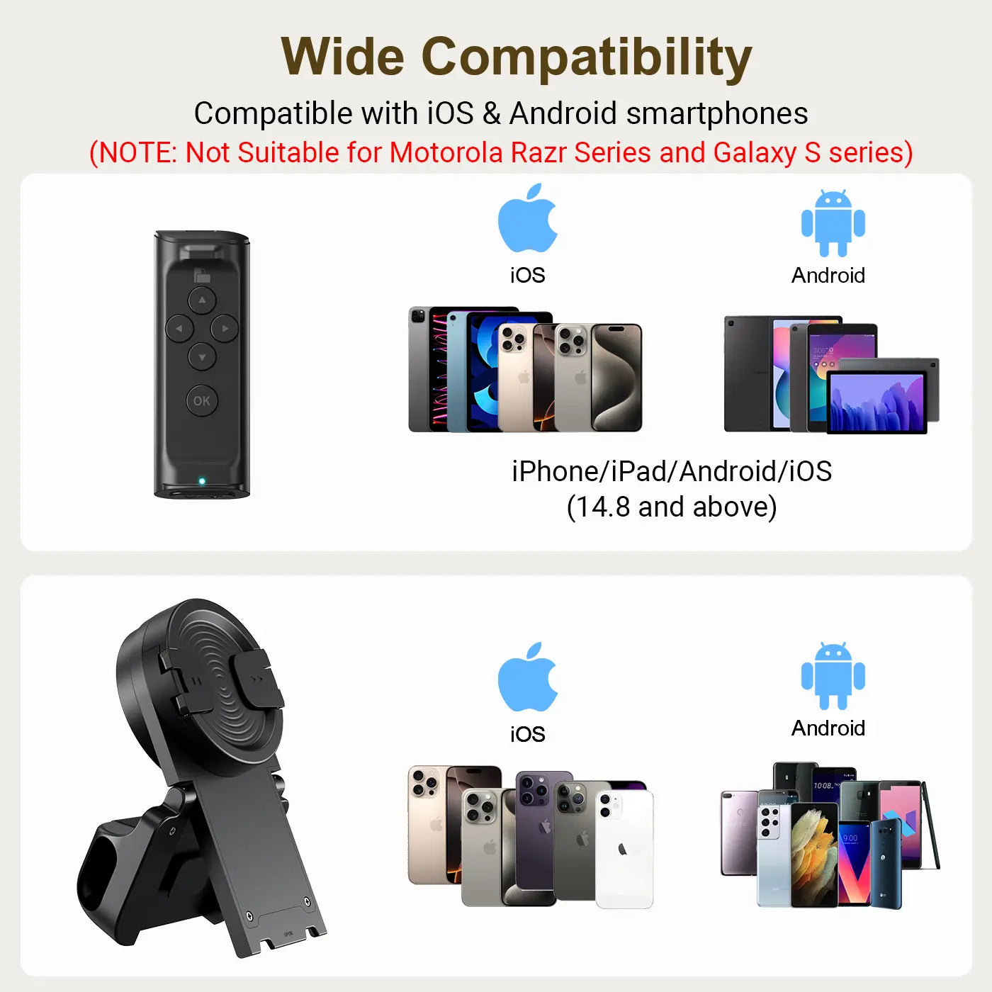PUTARE Remote Control for Tiktok Scrolling with Smartphone Holder Stand, Wireless Scroller Page Turner, Camera Shutter Video Recording for Ios Android, Cellphone Selfie Accessory,Upgraded Mothersdaygift Summervibes
