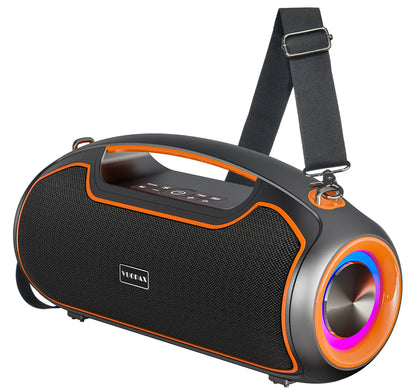Portable Bluetooth Speakers, 200W Peak Loud Sound and Deep Bass for Party, IP65 Waterproof Wireless Outdoor Speaker W/ 2*Subwoofer/Tweeter/Dsp/Bass Boost/Fast Charging/Tws/Tf/Usb/Aux, 24H Playtime