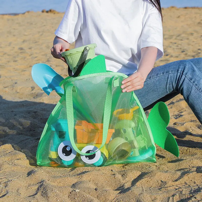 Large Capacity Mesh Beach Bag for Kids and Adults - Versatile Outdoor Toy Storage and Travel Swim Shoulder Bag - Essential Lightweight Travel Accessory