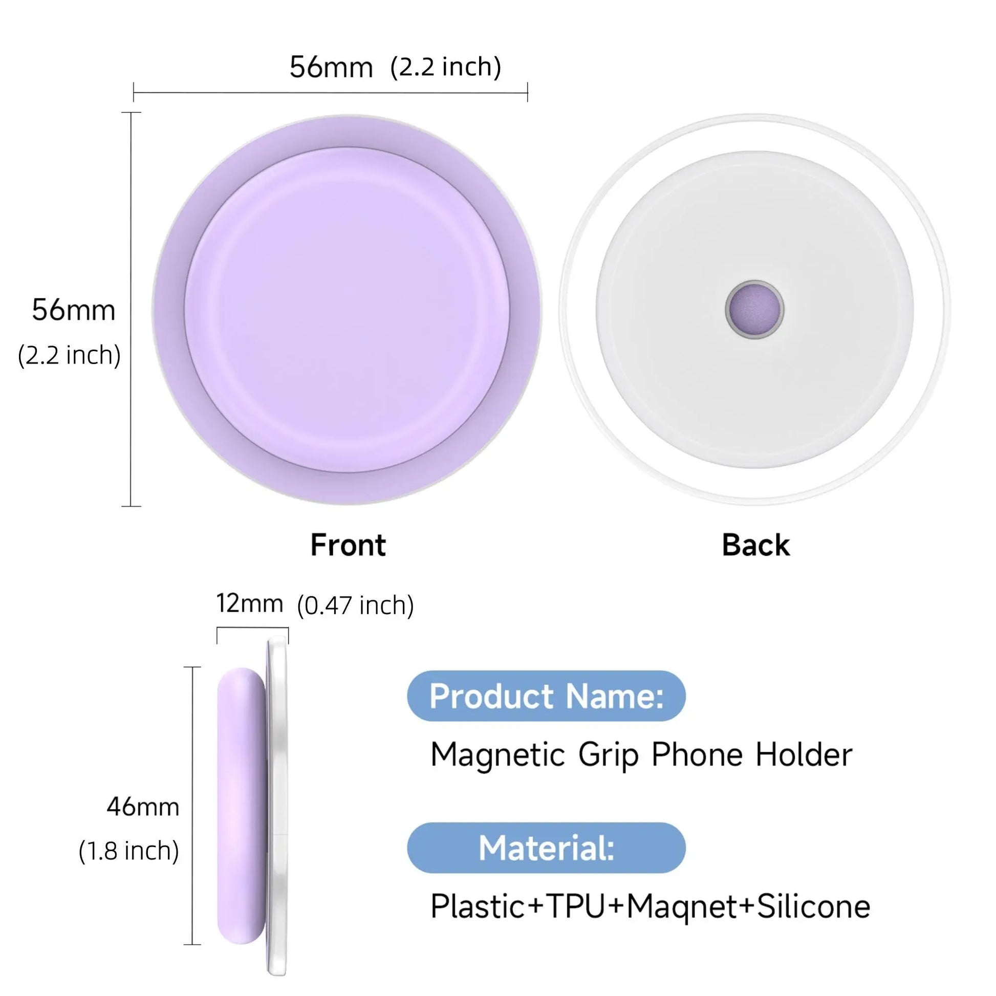 Strong Magnetic Phone Grip Holder Stand, Telescopic Lazy Phone Bracket, Removable round Silicone Part, Hands-Free Phone Mount for Iphone 17/16/15/14/13/12 Series #GLOBAL PICKS