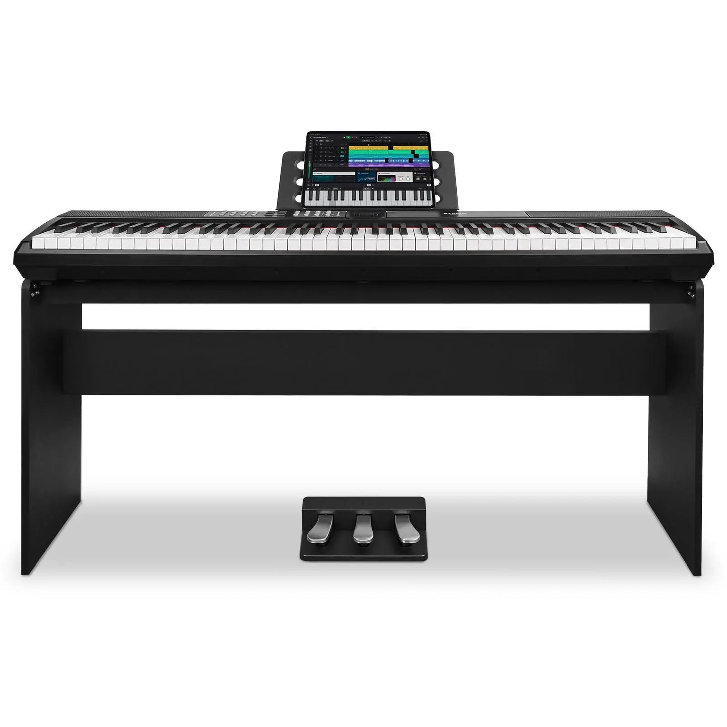 STRICH 88 Keys Weighted Keyboard with Stand & Sustain Pedal, Hammer-Action Digital Piano, 2X15W Built-In Speakers, Full-Size Electric Piano Keyboard Supports Usb-Midi/Wireless Connect, SDP-120S