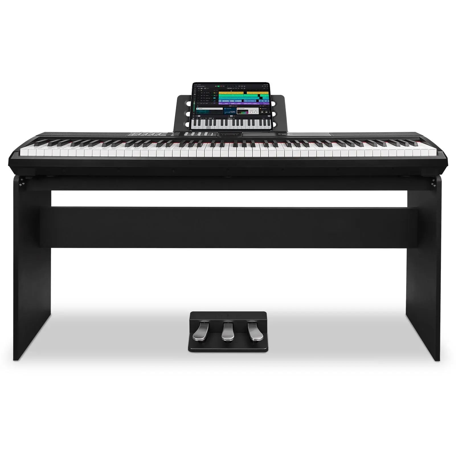 STRICH 88 Keys Weighted Keyboard with Stand & Sustain Pedal, Hammer-Action Digital Piano, 2X15W Built-In Speakers, Full-Size Electric Piano Keyboard Supports Usb-Midi/Wireless Connect, SDP-120S