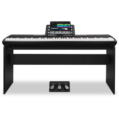 STRICH 88 Keys Weighted Keyboard with Stand & Sustain Pedal, Hammer-Action Digital Piano, 2X15W Built-In Speakers, Full-Size Electric Piano Keyboard Supports Usb-Midi/Wireless Connect, SDP-120S