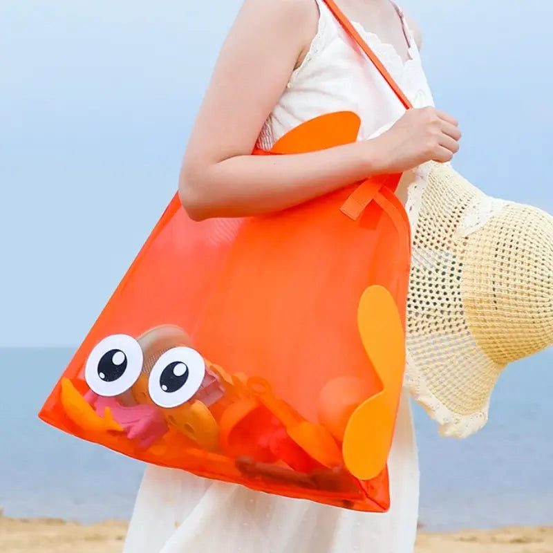 Large Capacity Mesh Beach Bag for Kids and Adults - Versatile Outdoor Toy Storage and Travel Swim Shoulder Bag - Essential Lightweight Travel Accessory