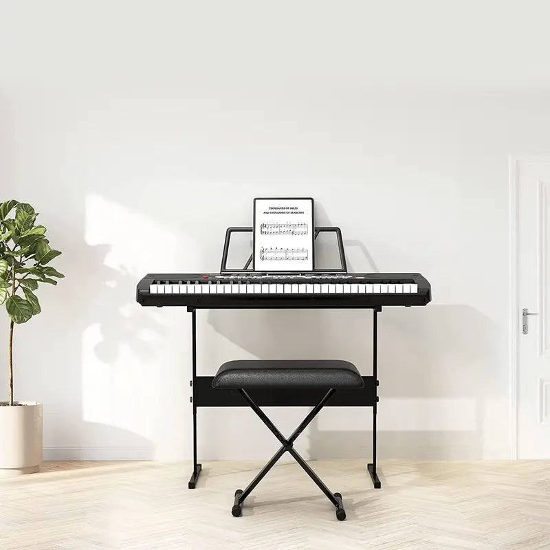 GAOMON 61-Key Electronic Keyboard Set for Kids & Beginners - Includes Stand, Stool, Headphones, Microphone & Carrying Bag - Perfect Musical Gift