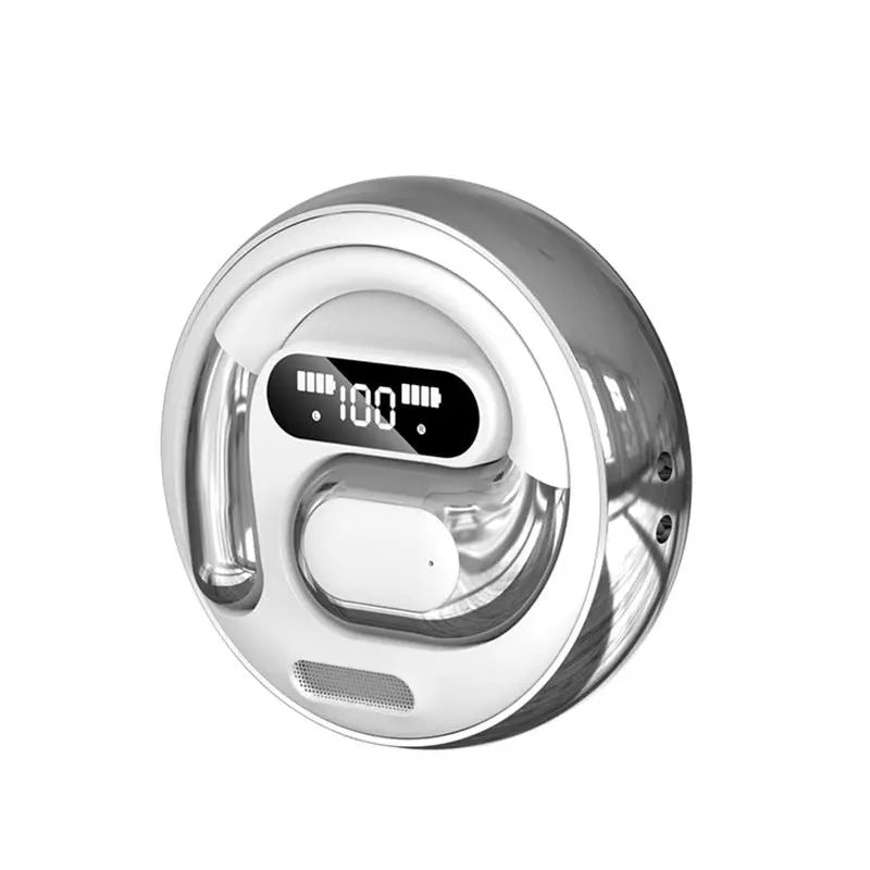 PAVUN Open Ear Headphones outside the Ear Wireless Ear Hanging Bluetooth Headset,Built-In Microphone,Led Power Display,Ows over the Ear Open Ear Buds Earbuds outside the Ear Headphones Bone Air Conduction Earbuds