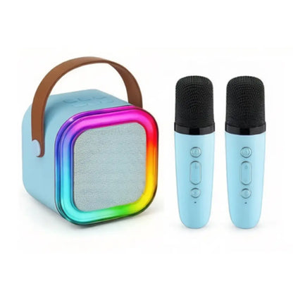 Mini Karaoke Machine with 2 Wireless Mics, Superior Sound Quality, Bluetooth Connectivity