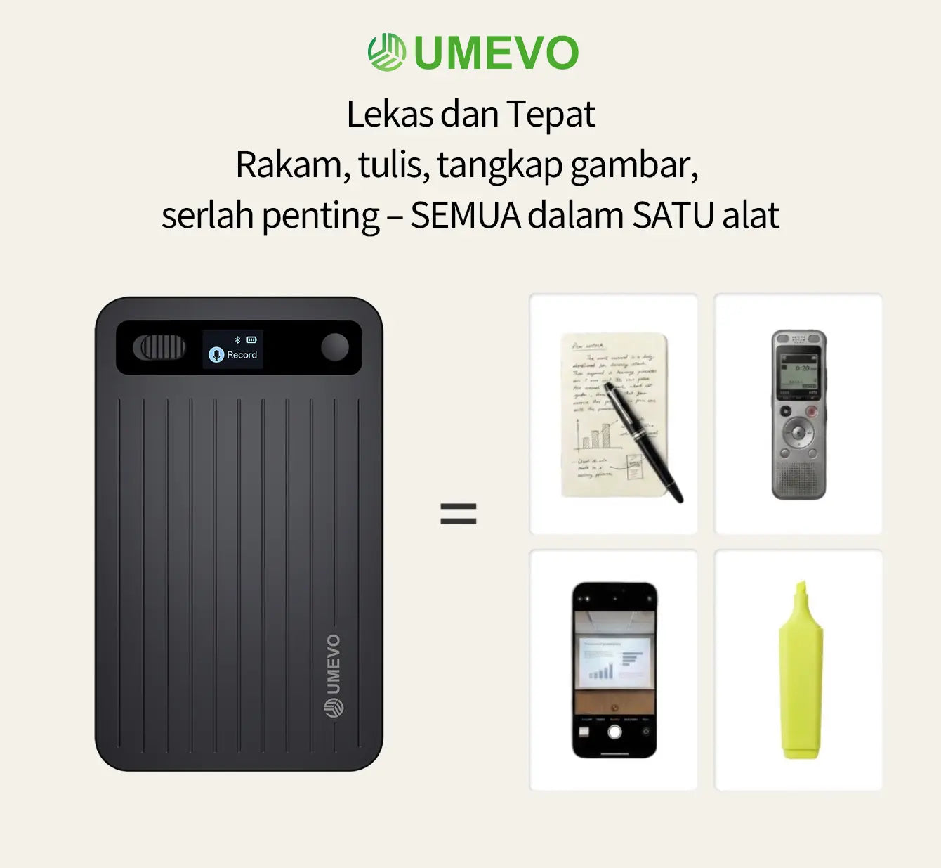 UMEVO Note Professional AI Voice Recorder for Business Meetings, Calls & Interviews,50-Hour Battery Life, AI Transcription