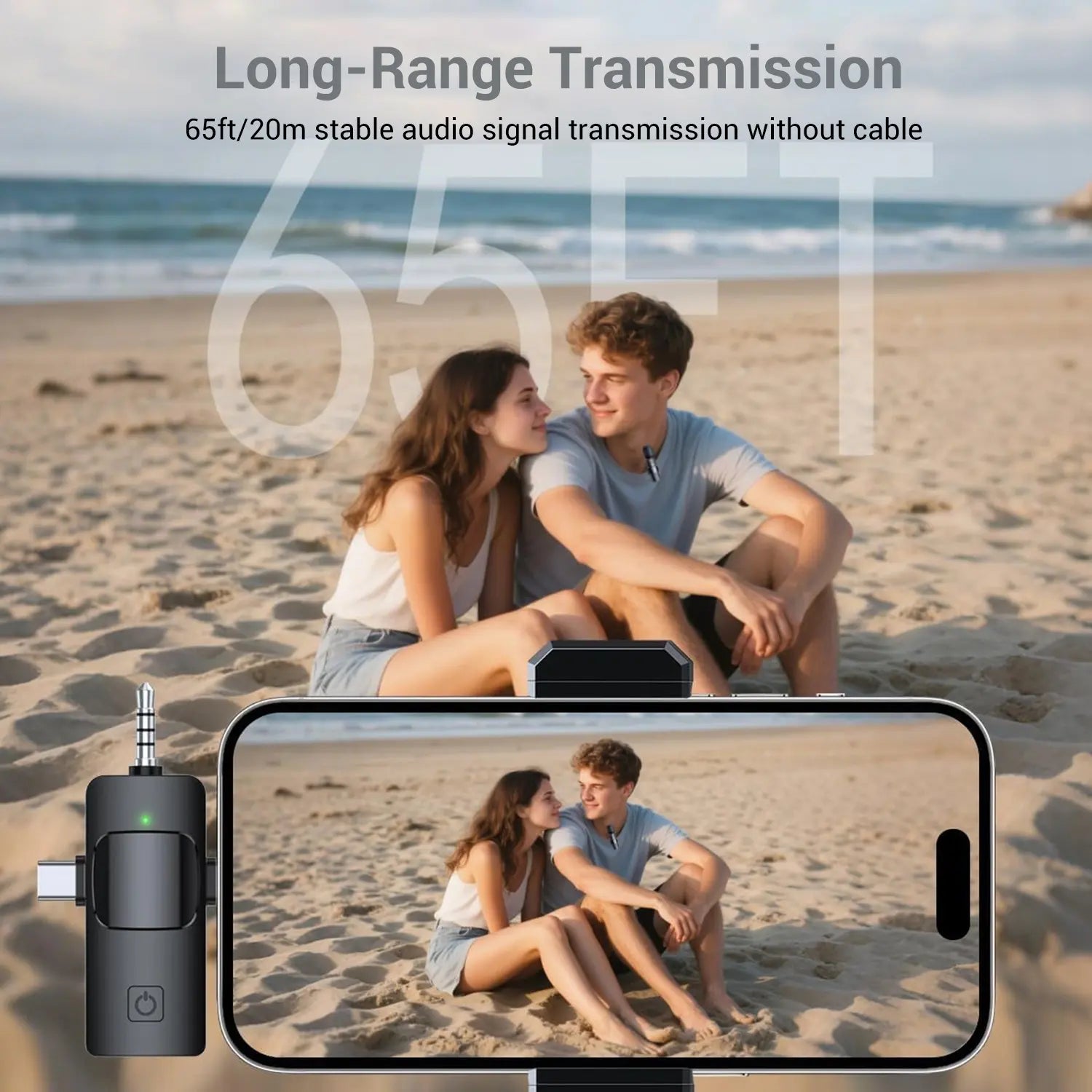 3-In-1 Wireless Compact Portable Lavalier Microphone for Iphone, Android, PC, USB-C, Noise Cancelling Lapel Mic