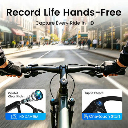 Gemirels Smart AI Glasses with 5MP HD Camera, Hands-Free POV Video & Photography, Instant 160+ Language Translation, Cycling & Outdoor Essentials, the Ultimate Tech Gift Wearable Multifunctional Outdoorfun