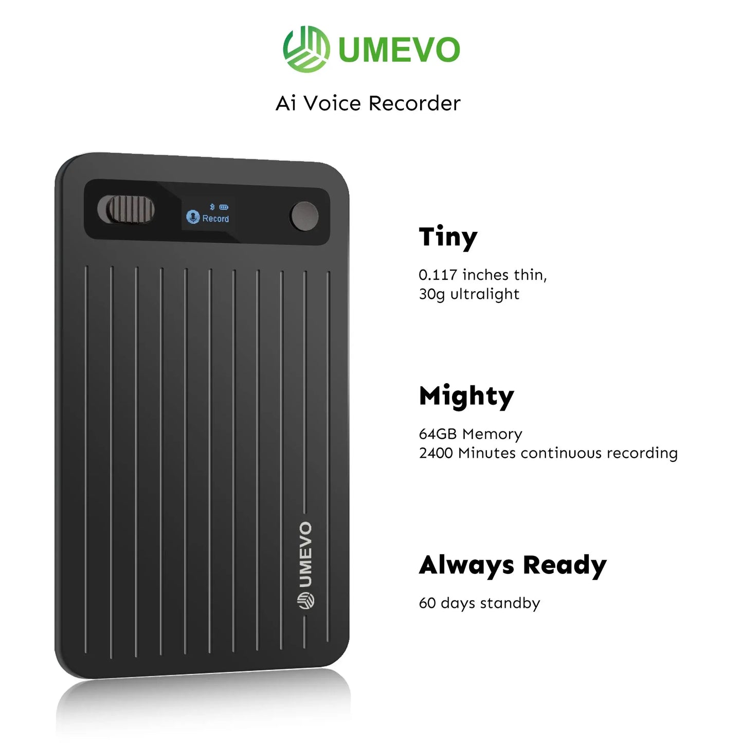 UMEVO Note Professional AI Voice Recorder for Business Meetings, Calls & Interviews,50-Hour Battery Life, AI Transcription