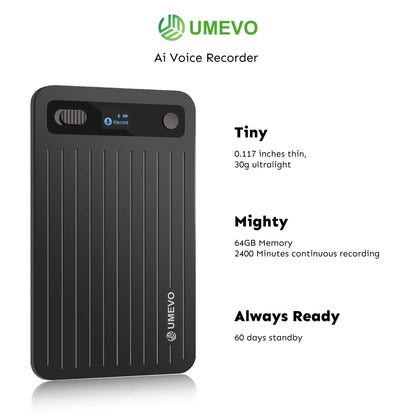 UMEVO Note Professional AI Voice Recorder for Business Meetings, Calls & Interviews,50-Hour Battery Life, AI Transcription