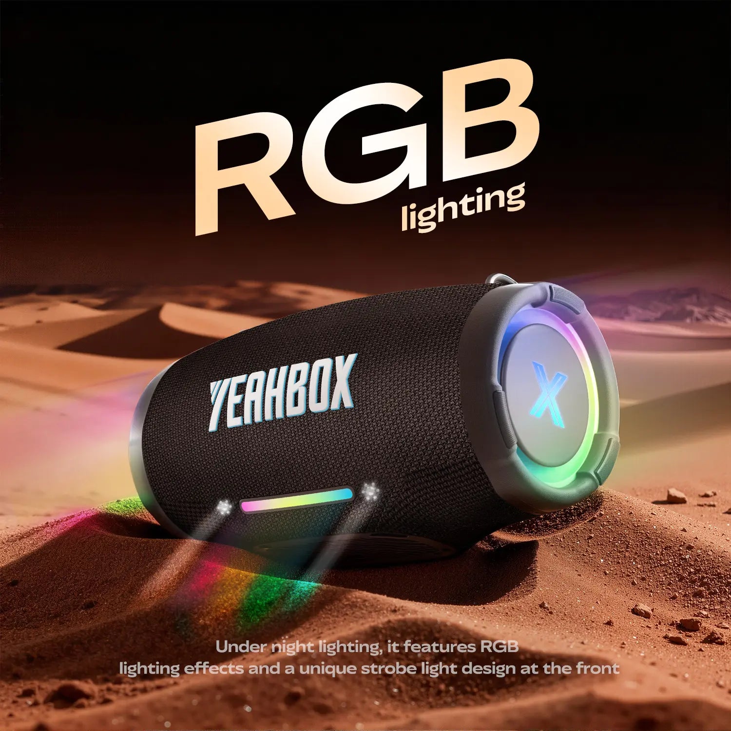 Nova Beat Bluetooth Speaker, Portable Hifi Party Speaker with Deep Bass Boost, RGB Light Show, IPX Protection, Long Playtime, TWS Stereo Pairing, for Home & Outdoor Summervibes,
