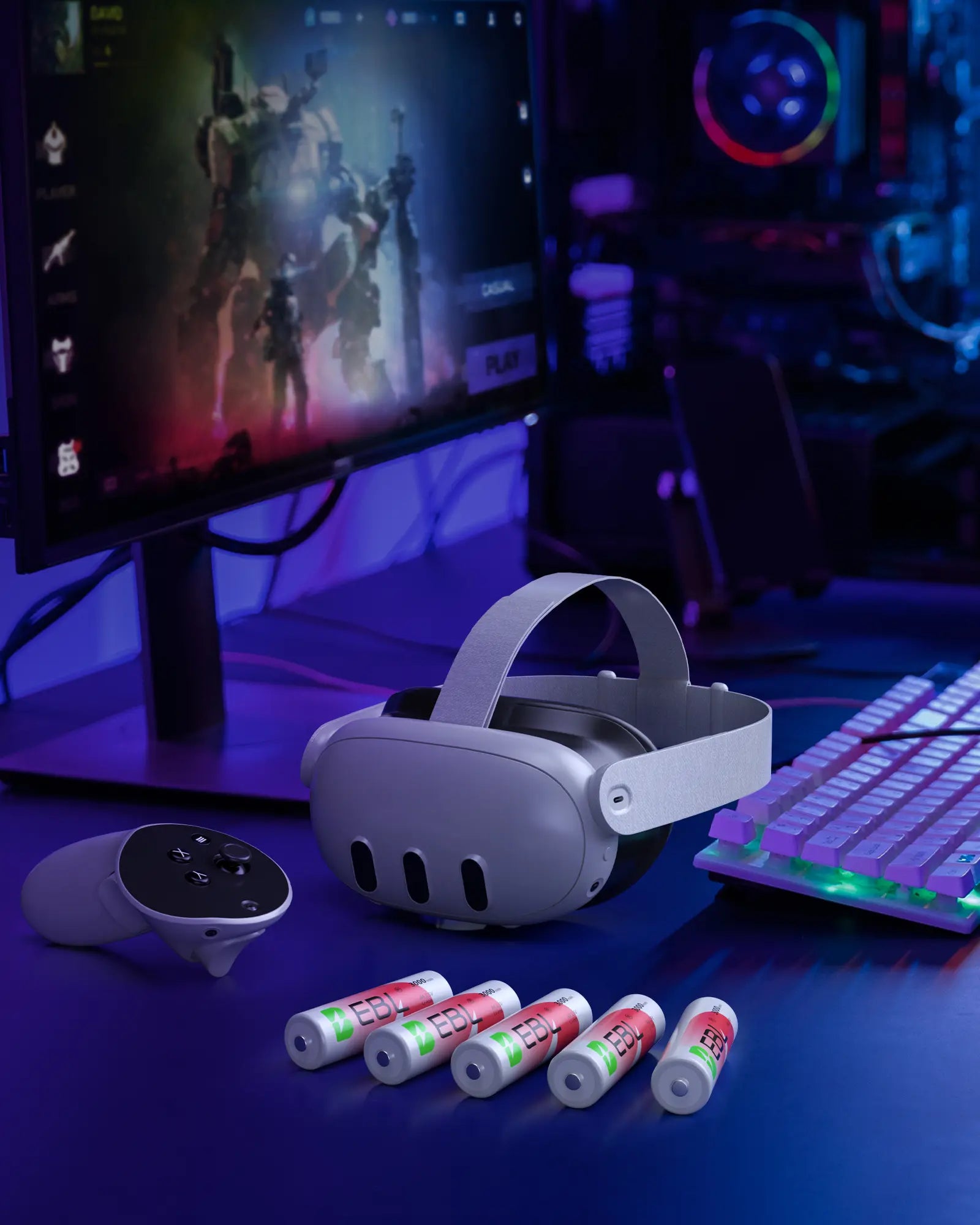 EBL Universal Battery Charger + 8-Pack Rechargeable Lithium AA Batteries 3000Mwh | 1.5V Constant, 1600 Cycles, Leak-Proof for Blink Cameras & High-Drain Devices