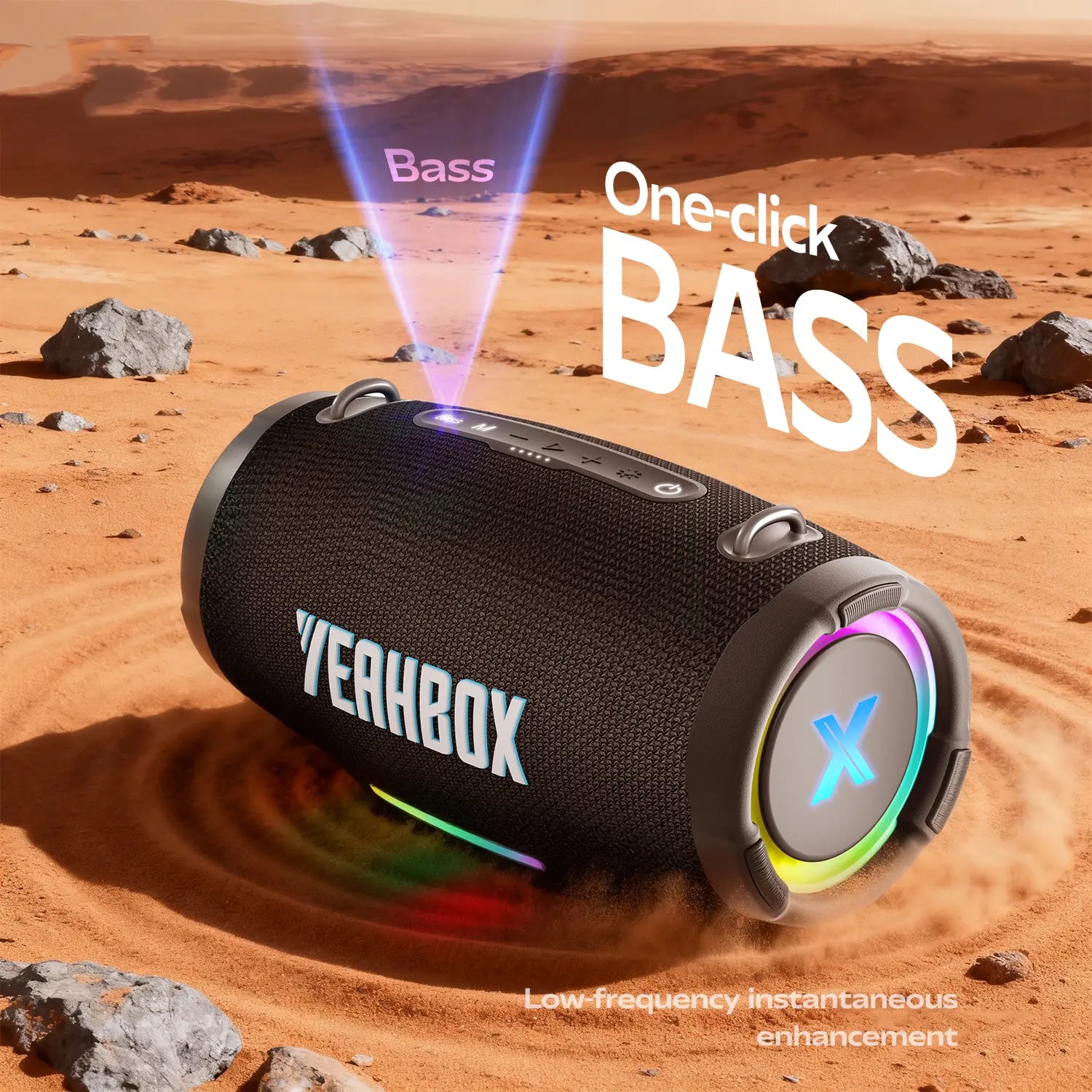 Nova Beat Bluetooth Speaker, Portable Hifi Party Speaker with Deep Bass Boost, RGB Light Show, IPX Protection, Long Playtime, TWS Stereo Pairing, for Home & Outdoor Summervibes,