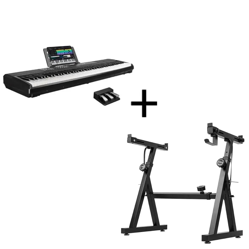 STRICH 88 Keys Weighted Keyboard with Stand & Sustain Pedal, Hammer-Action Digital Piano, 2X15W Built-In Speakers, Full-Size Electric Piano Keyboard Supports Usb-Midi/Wireless Connect, SDP-120S