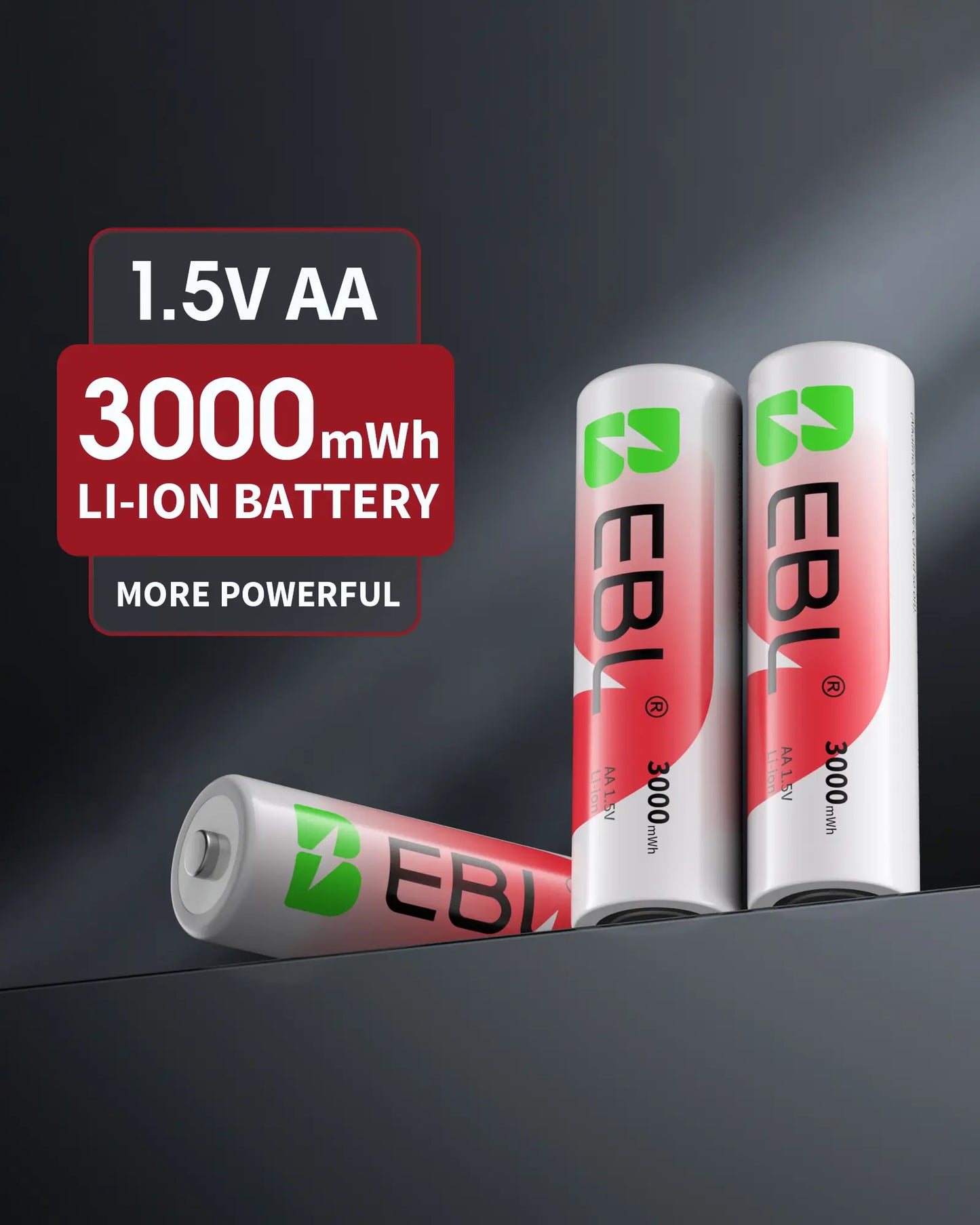 EBL Universal Battery Charger + 8-Pack Rechargeable Lithium AA Batteries 3000Mwh | 1.5V Constant, 1600 Cycles, Leak-Proof for Blink Cameras & High-Drain Devices