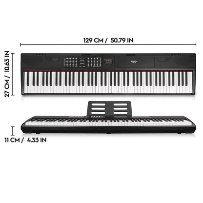 STRICH 88 Keys Weighted Keyboard with Stand & Sustain Pedal, Hammer-Action Digital Piano, 2X15W Built-In Speakers, Full-Size Electric Piano Keyboard Supports Usb-Midi/Wireless Connect, SDP-120S