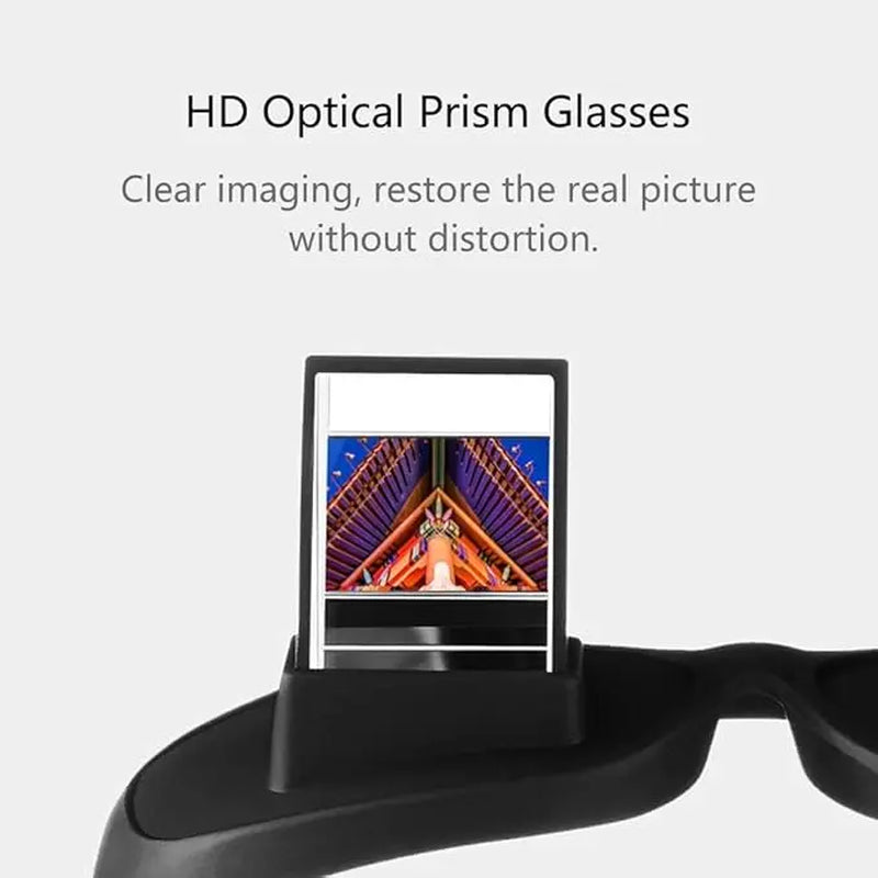 Overprescriptionglasses Lazy Reading Glasses - 90 Degree Horizontal Prism Readers, Adjustable Neck Pain Relief Eyewear for Bed, Fits over Prescription Lenses