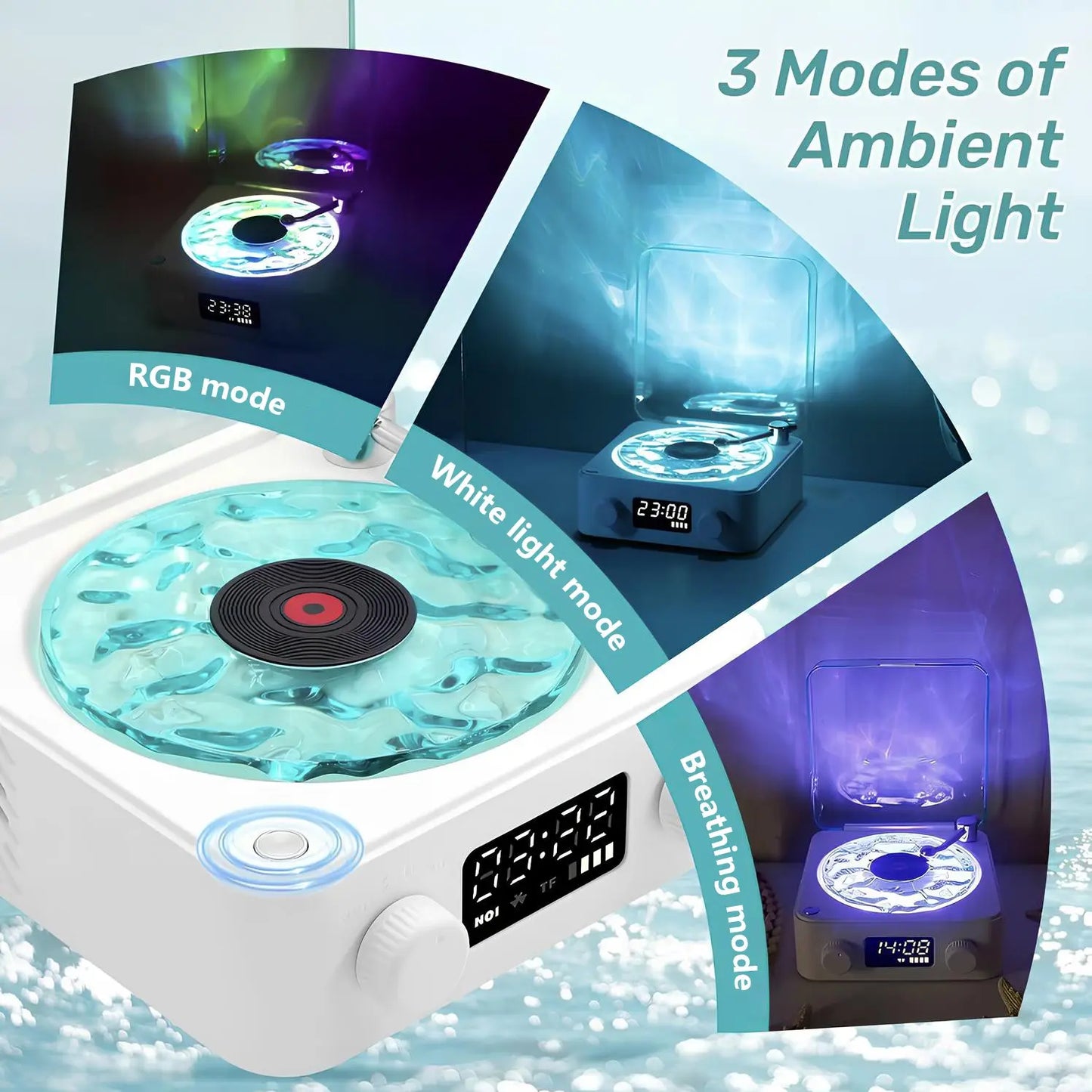 Wireless Speaker, White Noise Speaker, Multifunctional Desktop Speaker with USB Port & AUX Input, Speaker with Environment Light Adjustment Modes, Gifts
