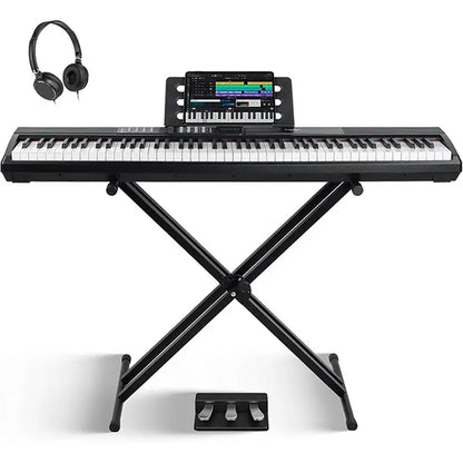 STRICH 88 Keys Weighted Keyboard with Stand & Sustain Pedal, Hammer-Action Digital Piano, 2X15W Built-In Speakers, Full-Size Electric Piano Keyboard Supports Usb-Midi/Wireless Connect, SDP-120S