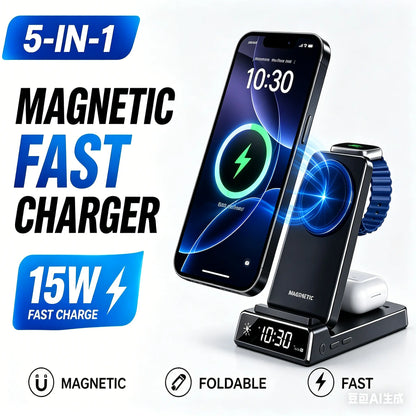 Bespoke 5-In-1 Magnetic Charging Station Supports 15W Fast Charging