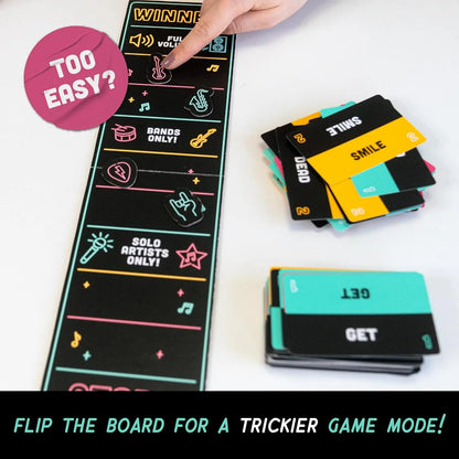 Grab the Mic Karaoke-Style Game with Foam Microphone 125 Word Cards Game Board Player Tokens & Easy Instructions for Non-Singers