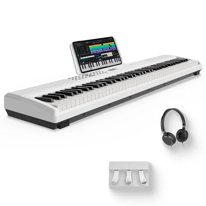 STRICH 88 Keys Weighted Keyboard with Stand & Sustain Pedal, Hammer-Action Digital Piano, 2X15W Built-In Speakers, Full-Size Electric Piano Keyboard Supports Usb-Midi/Wireless Connect, SDP-120S