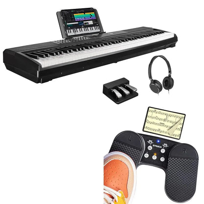 STRICH 88 Keys Weighted Keyboard with Stand & Sustain Pedal, Hammer-Action Digital Piano, 2X15W Built-In Speakers, Full-Size Electric Piano Keyboard Supports Usb-Midi/Wireless Connect, SDP-120S